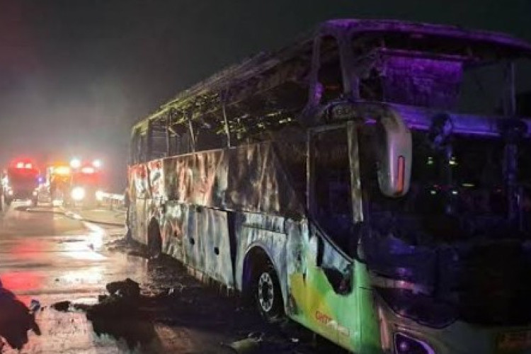 Lampu Utama Padam, Ini Awal Mula Kebakaran Bus Volvo Gunung Harta, Kerugian Ditaksir Capai Rp3,5 Miliar