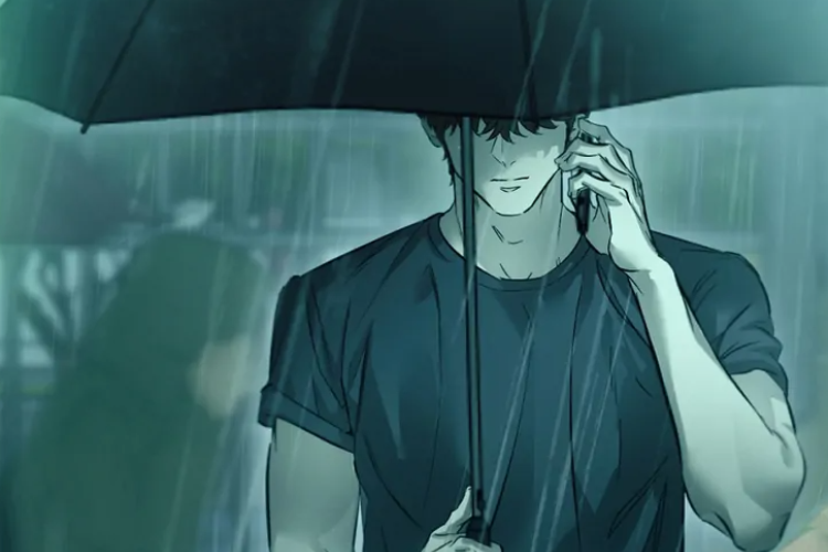Baca Manhwa BL Nerd Project Chapter 49 Bahasa Indonesia, Andrew yang Menunggu Ditengah Derasnya Hujan
