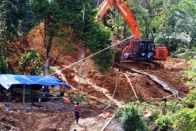 Tebing Sungai Kuantan Silokek Longsor, 12 Alat Tambang Tertimbun dan 4 Orang Terluka
