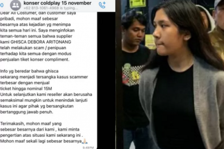 Profil Ghisca Debora : Penipu Tiket Konser Coldplay yang Raup Untung Sampai Rp 15 Miliar, Ternyata Gak Cuma Sekali Menipu!