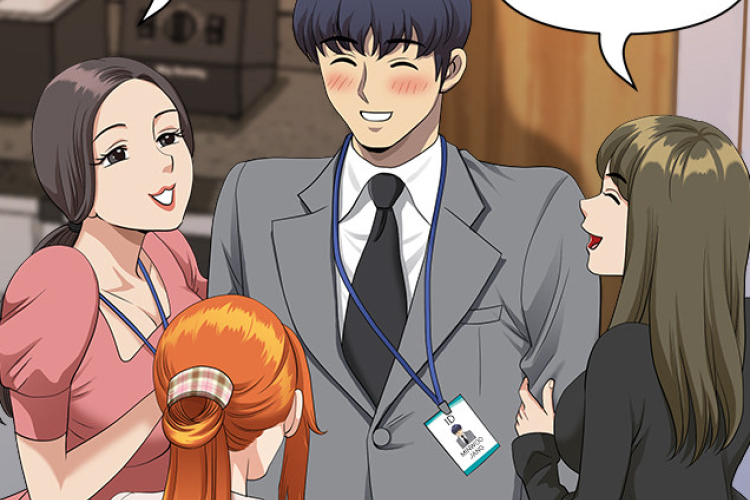 Leer Manhwa Un Paquete Inesperado CapÃtulo 18 en Español Scan, rodeado de mujeres hermosas