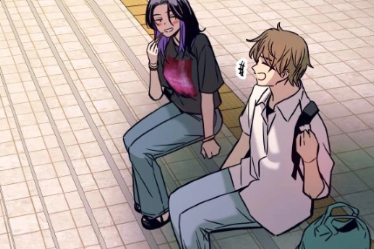 Link Baca Manhwa My Bias Gets On the Last Train Chapter 42 Bahasa Indonesia, Makan Jajan Sambil Ngobrol pas Sore Hari