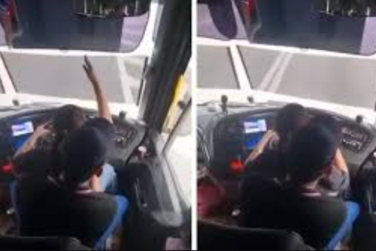Video Sopir Bus Nyetir sambil Pangku Wanita Heboh, Operator Bus Langsung Pecat Pelaku!