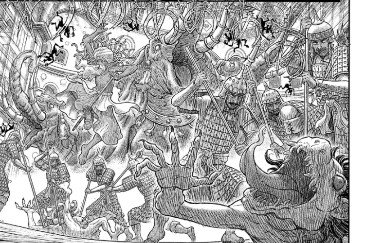 Spoiler et Lire Berserk Manga Chapitre 381 en Français, La résistance du roi devient brutale